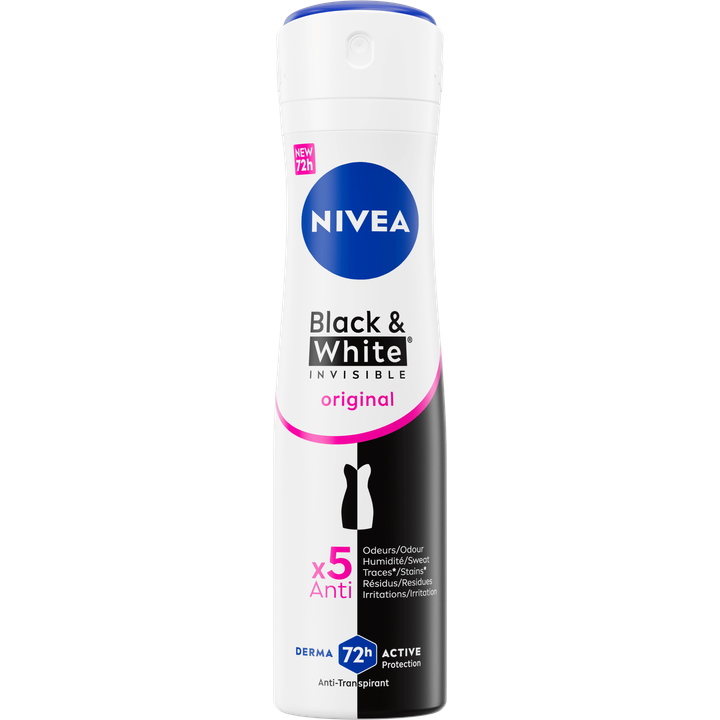 NIVEA Black & White Invisible Original Anti-Transpirant Spray - 150ml