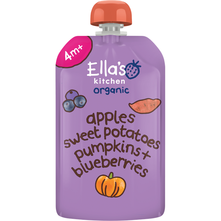 Ella's Kitchen Organic Apples Sweet Potatoes Pumpkins + Blueberries 4m+ 120 g 