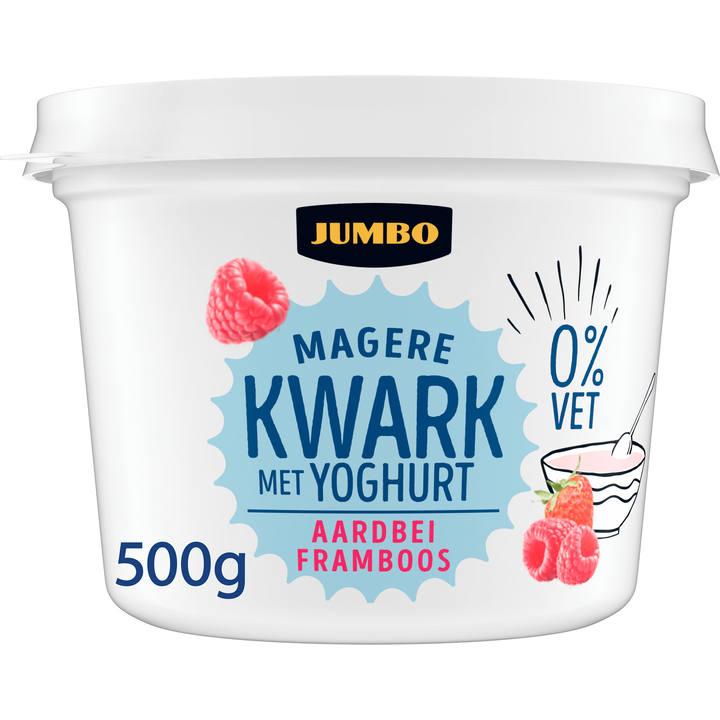 Magere Kwark met Yoghurt Aardbei Framboos 0% Vet