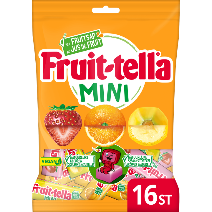 Fruittella Mini Vegan Uitdeelzak 16 stuks