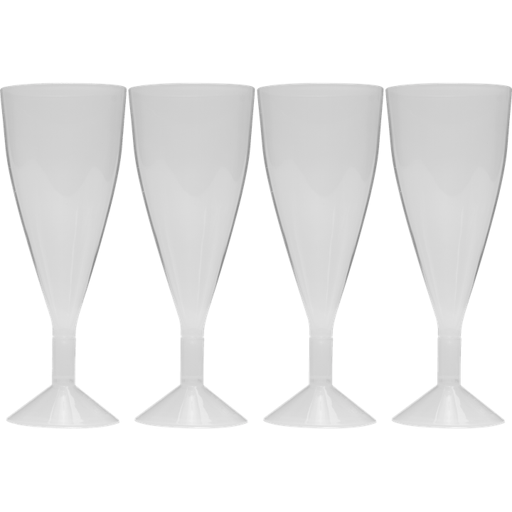 Lot de 100 flûtes à champagne en plastique, 160 ml, verres à champagne