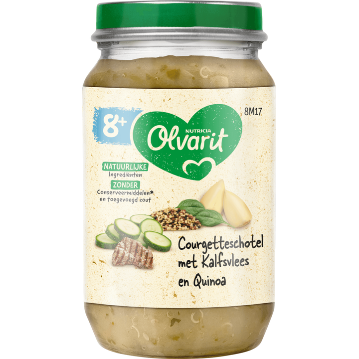 Olvarit 8+ Maanden Courgetteschotel met Kalfsvlees en Quinoa