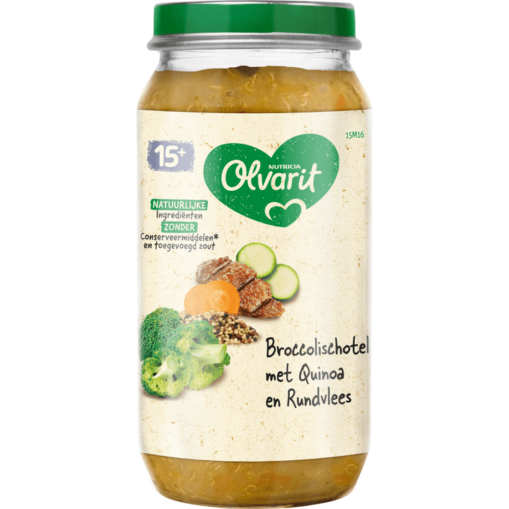 Olvarit 15+ Maanden Broccolischotel met Quinoa en Rundvlees