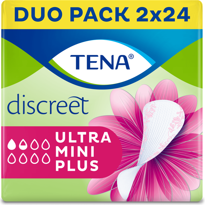 Tena lady Tena Discreet Ultra Mini Plus Inlegkruisjes 2 x 24 Stuks