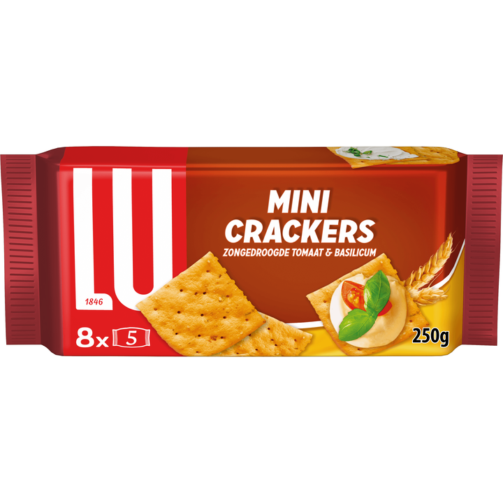 LU Mini Crackers Zongedroogde Tomaat & Basilicum 8 x 5 Stuks 250g