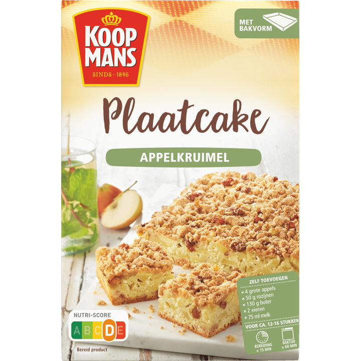 Koopmans Plaatcake Appelkruimel Bakmix 450 g