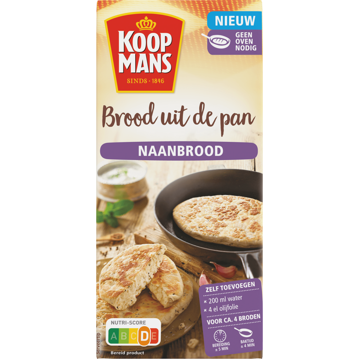 Koopmans Brood uit de Pan Naanbrood flatbread bakmix
