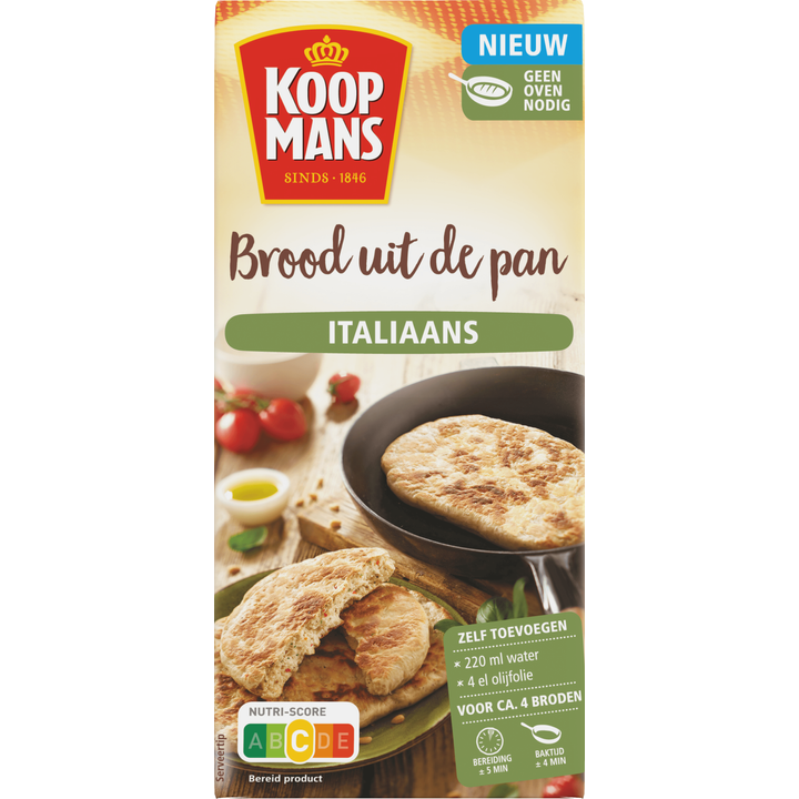 Koopmans Brood uit de Pan Italiaans flatbread bakmix