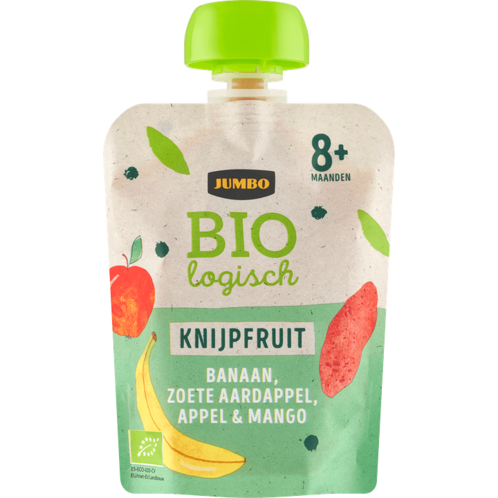 Biologisch Knijpfruit Banaan, Zoete Aardappel, Appel & Mango 8+ Maanden