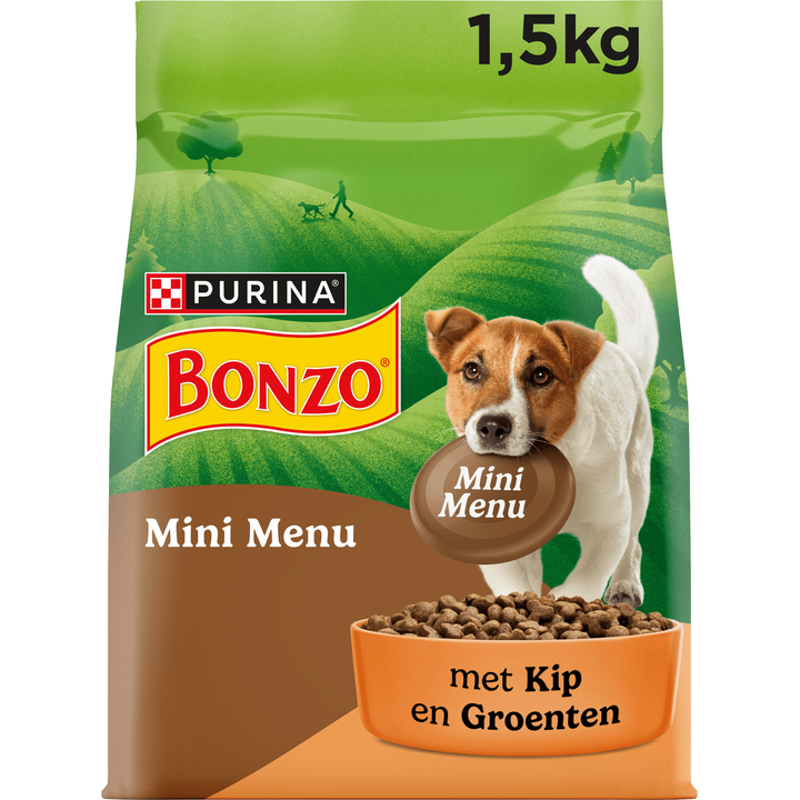 BONZO Mini Menu met Kip hondenvoer, hondenbrokken voor kleine honden 1,5kg