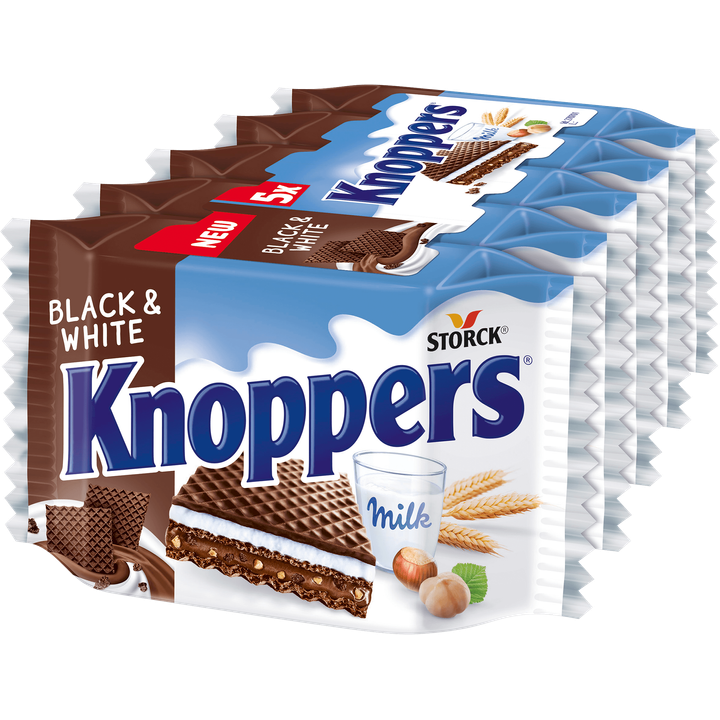 Knoppers Black & White Wafel 5 Stuks 125g