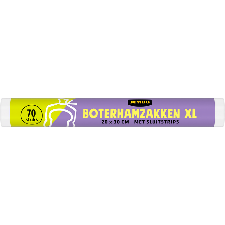 Boterhamzakken XL met Sluitstrips 70 Stuks