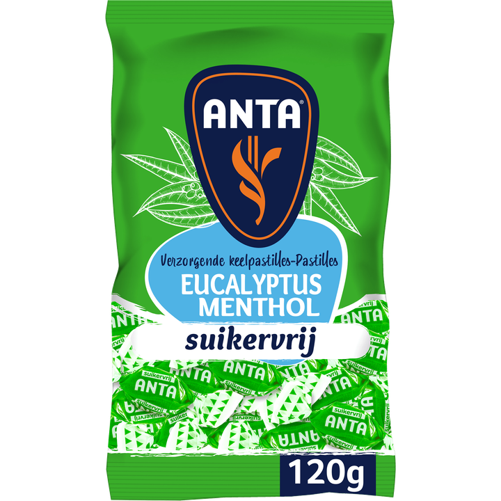 Anta Flu Anta Verzorgende Keelpastilles Eucalyptus Menthol Suikervrij 120 g