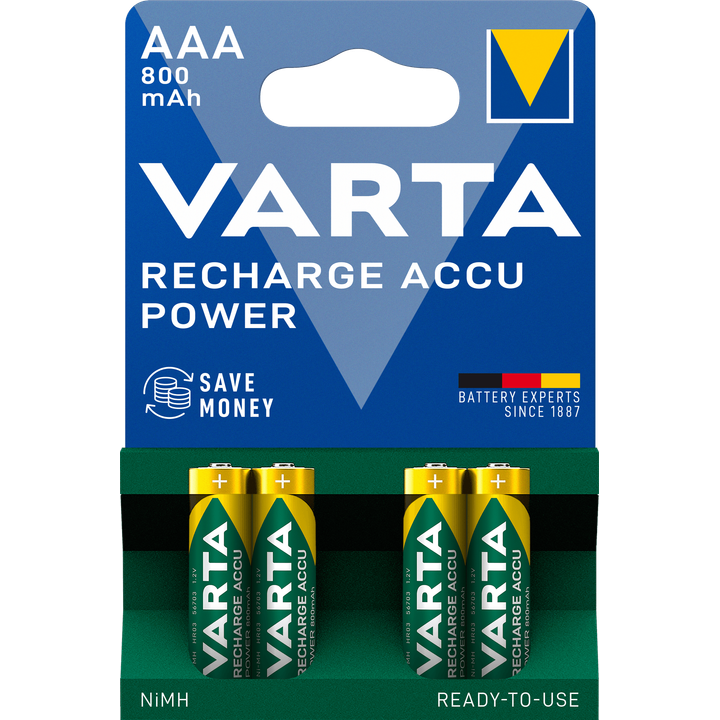VARTA Oplaadbare Batterijen AAA 800mAh