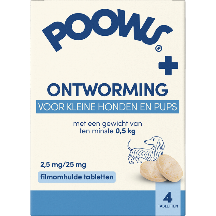 PoOws Ontworming voor kleine honden en pups >0.5 kg 4 Tabletten