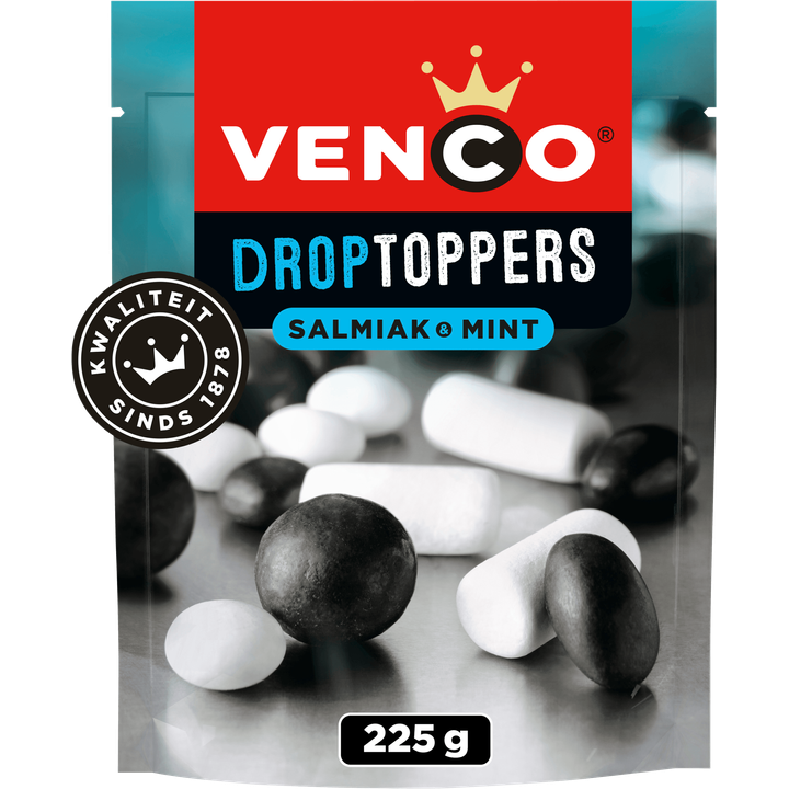 Venco Droptoppers Salmiak & Mint 225g