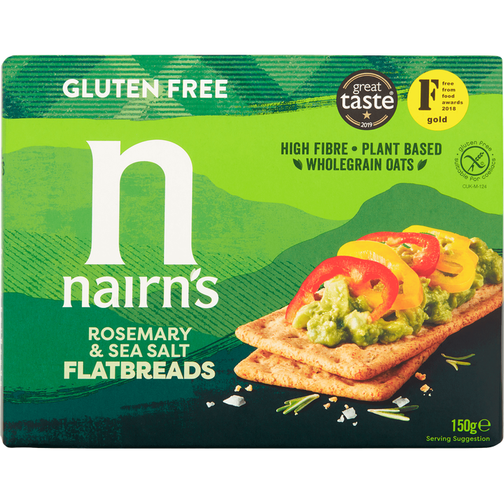 Nairn's Gluten Free Rosemary & Sea Salt Flatbreads 12 Stuks 150 g