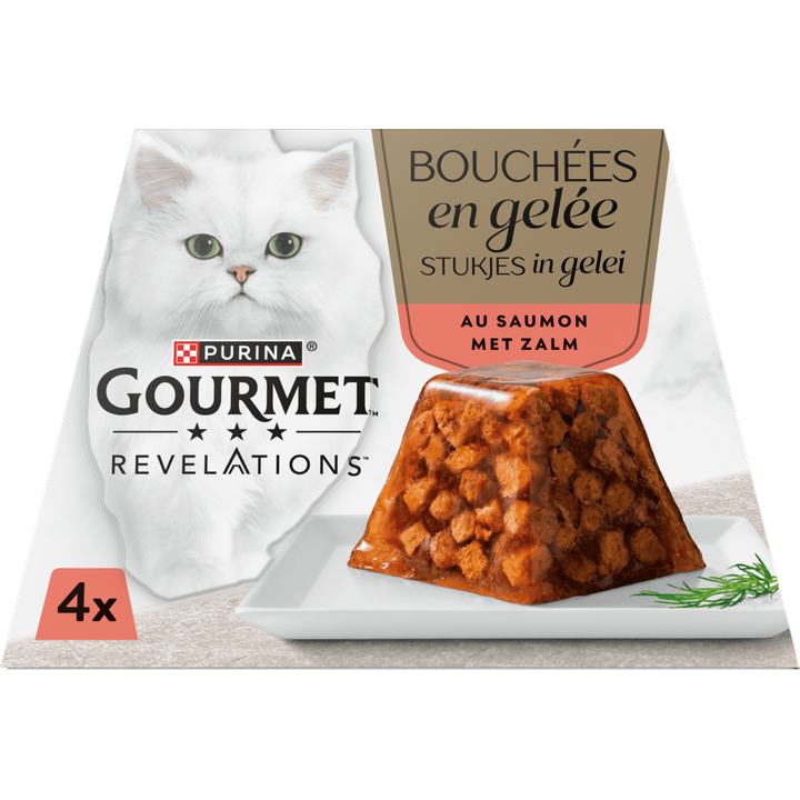 Gourmet Revelations Stukjes in Gelei met Zalm, 4 x 57g
