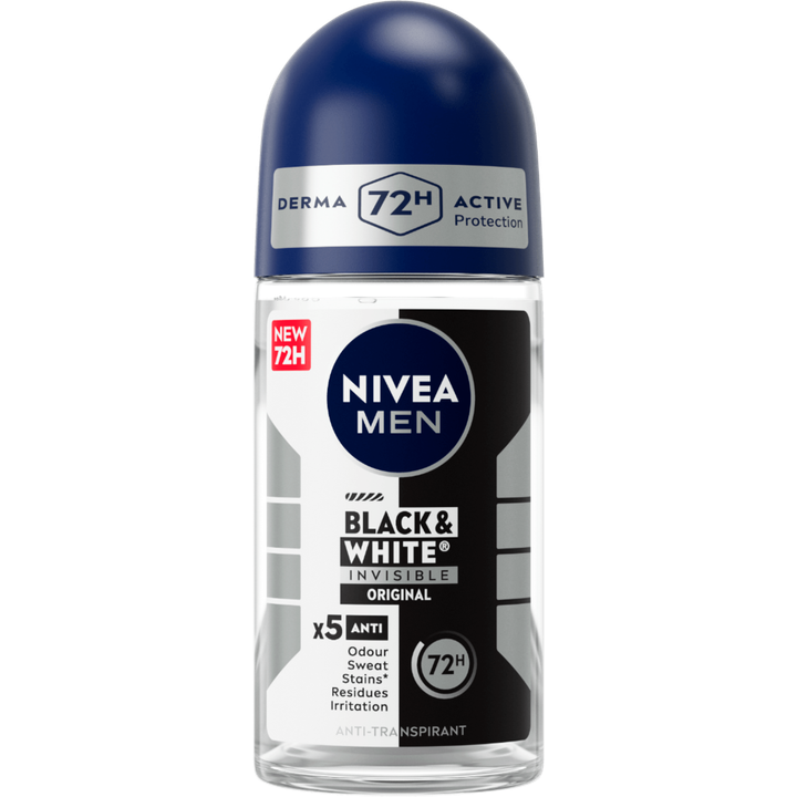 Nivea for men NIVEA MEN Black & White Invisible Original Anti-Transpirant Deo Roller - 50ml