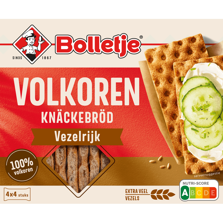 Bolletje Volkoren Knäckebröd Vezelrijk 4 x 4 Stuks 265 g