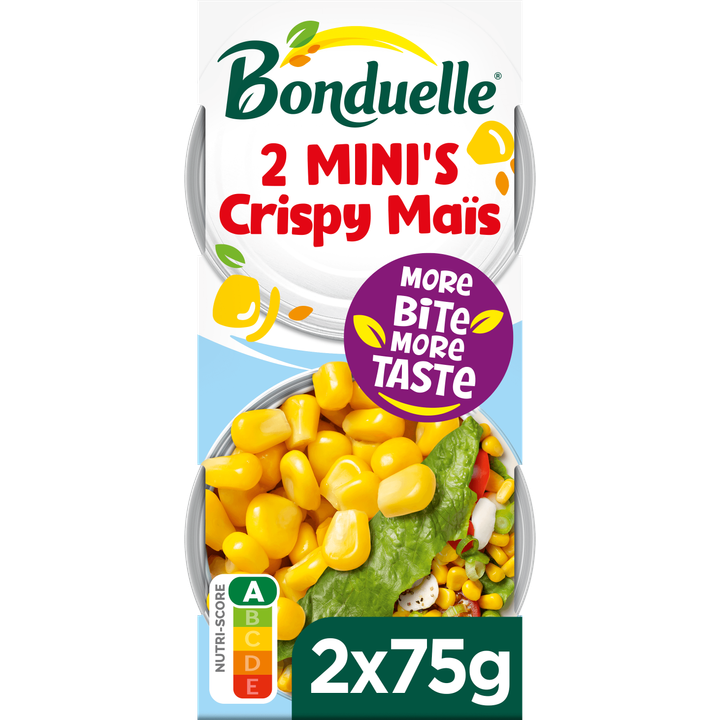 Bonduelle Crispy Maïs Mini Packs 2 x 75 g