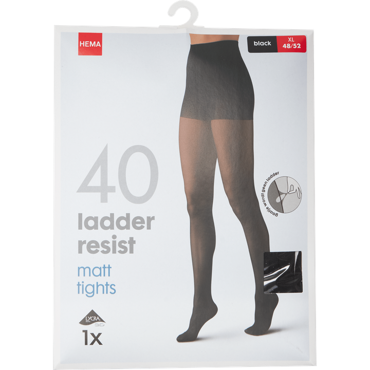 Panty Ladder Resist 40D 48/52 Zwart