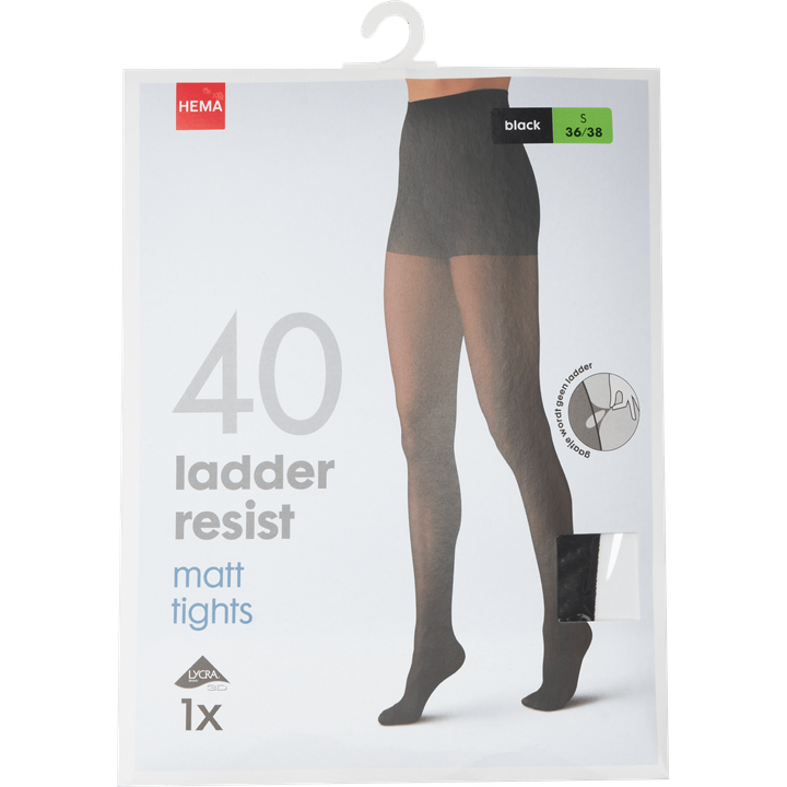 Panty Ladder Resist 40D 36/38, Zwart 1 Stuk