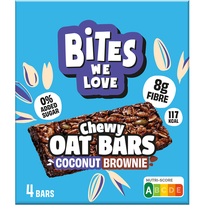 BitesWeLove Chewy Oat Coconut Brownie 4 Stuks