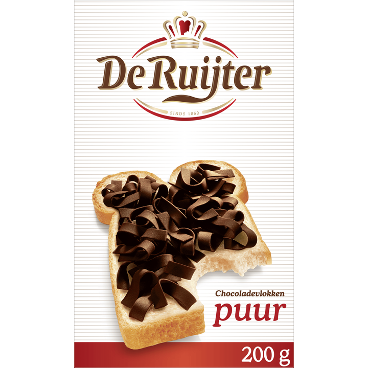 De Ruijter Chocoladevlokken Puur 200g