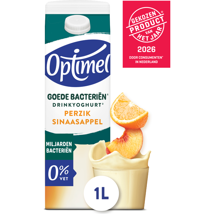 Optimel Goede Bacteriën Drinkyoghurt Perzik Sinaasappel 0% Vet 1L
