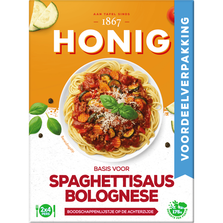 Honig Maaltijdmix voor Spaghettisaus Bolognese Dubbelpak 2 x 41 g