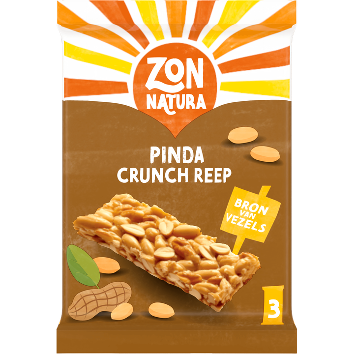 Zonnatura Pinda Crunch Reep 3 x 2 Stuks 3 x 45 g