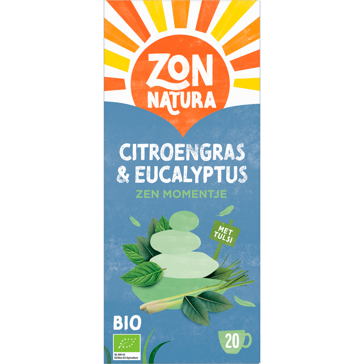 Bio Citroengras & Eucalyptus Zen Momentje met Tulsi 20 Zakjes