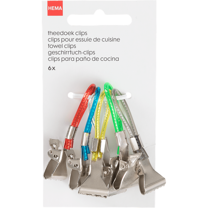 Theedoek Clips 6 Stuks
