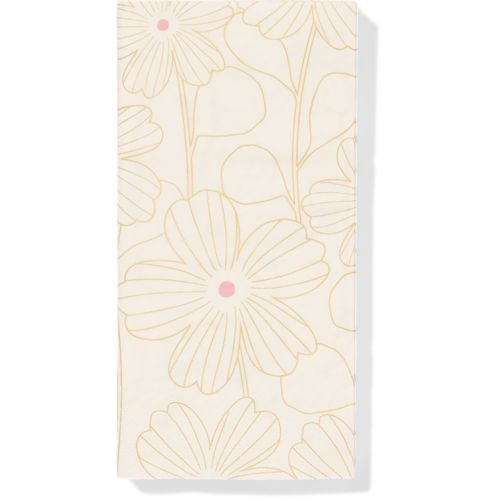 Diner Servetten Floraal Goud 12 Stuks