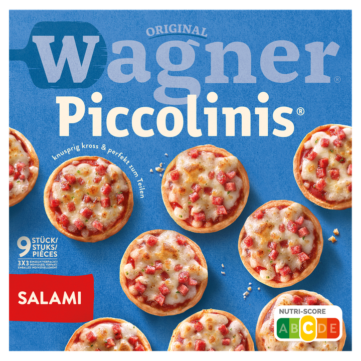 WAGNER Piccolinis mini pizza salami 9 stuks 270 g