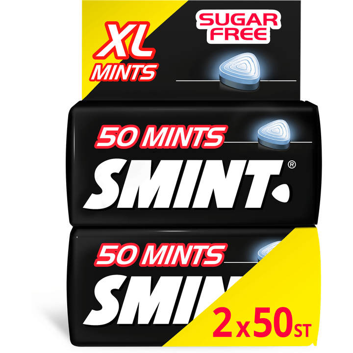 Smint XL Blackmint Suikervrij Duopack 2 x 50 stuks