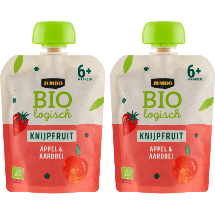 Biologisch Knijpfruit Appel & Aardbei 6+ Maanden