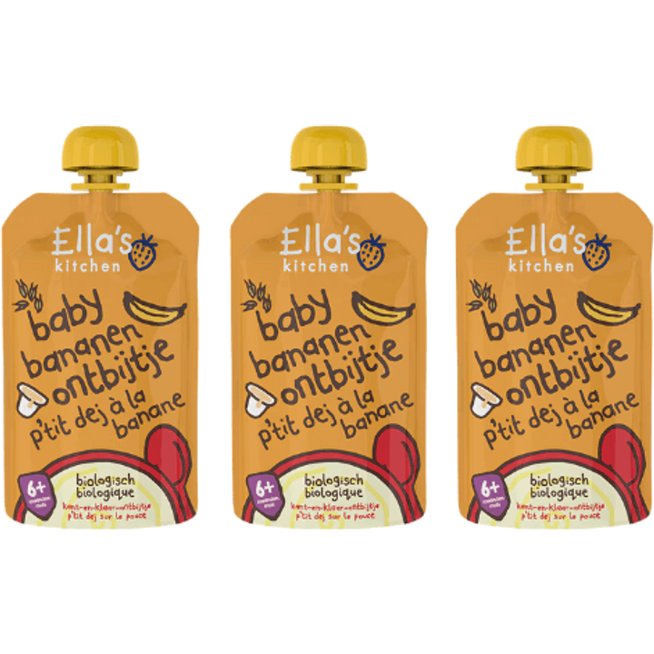 Baby bananen ontbijtje 6+ biologisch