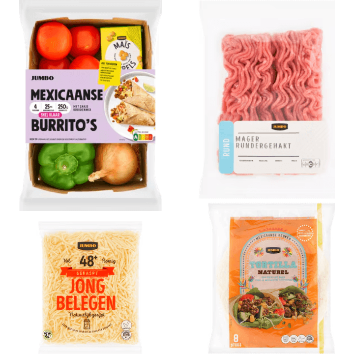 Verspakket Mexicaanse Burrito's 4 Personen