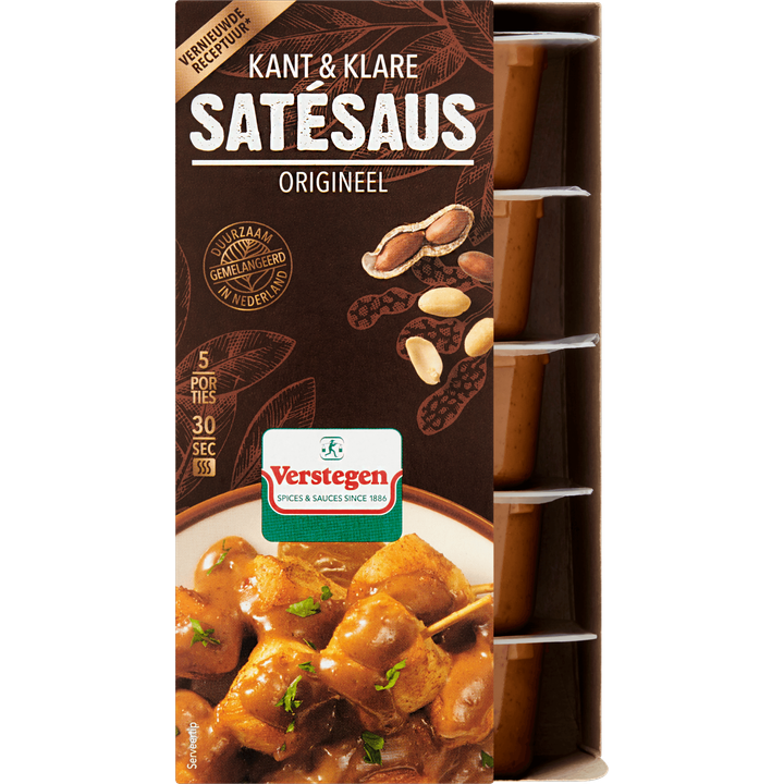 Verstegen Kant & Klare Satésaus Origineel 5 x 80 ml