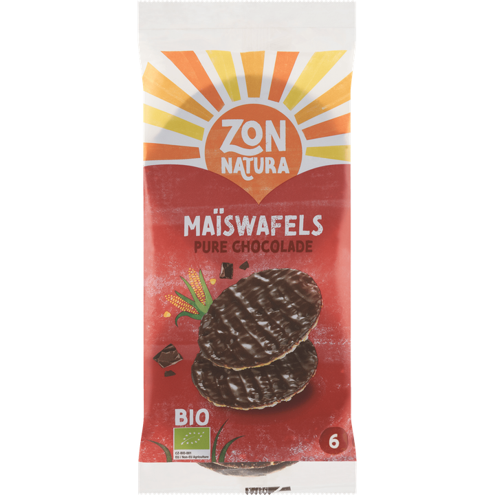 Zonnatura Bio Maïswafels Pure Chocolade 6 Stuks 75 g