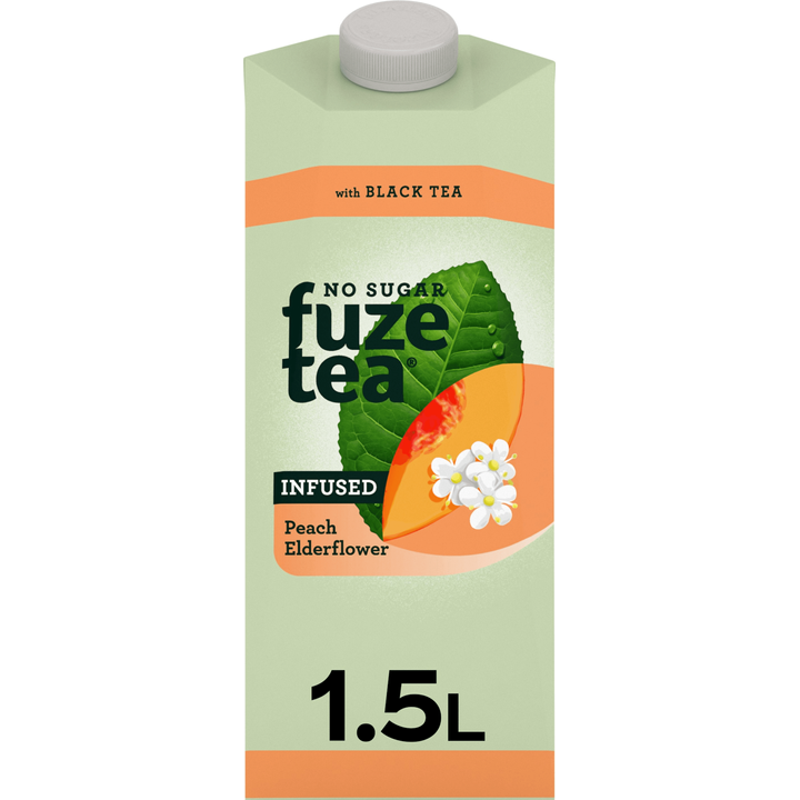 FuzeTea No Sugar Black Tea Peach Elderflower 1,5 L