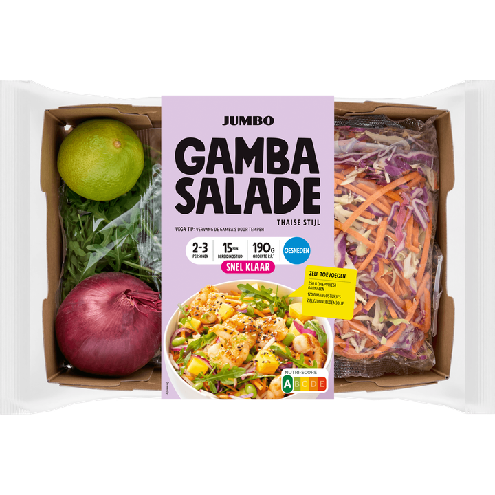 Gambasalade Thaise Stijl Gesneden Verspakket 2-3 Personen