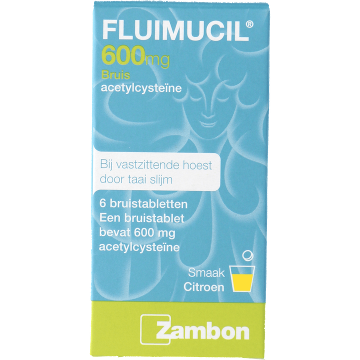 Fluimicil Fluimucil Bruistablet bij hoesten 600 mg, 6 stuks
