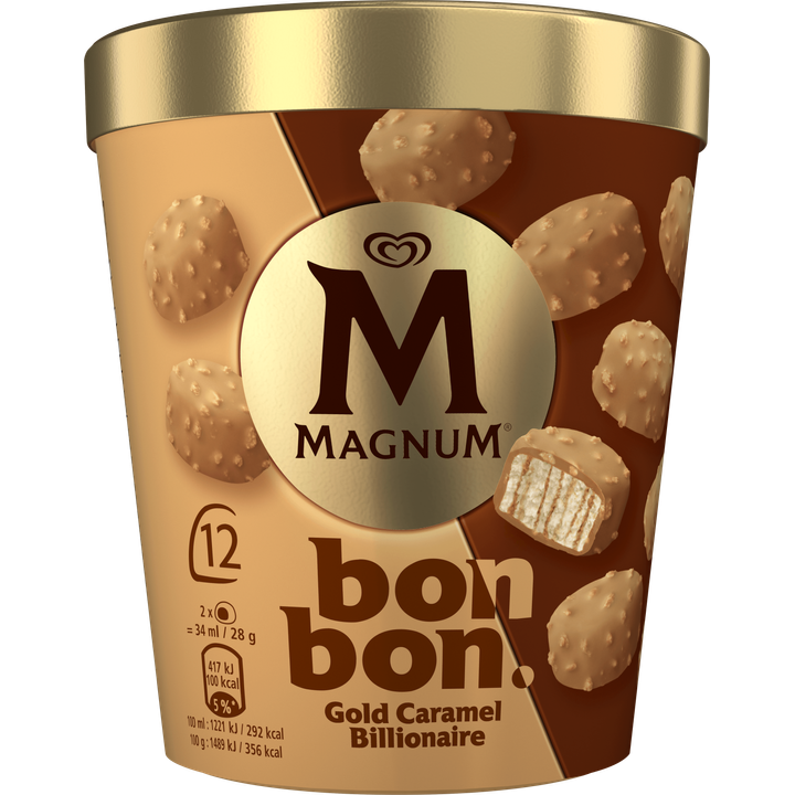 Magnum Bonbon Ijs Gold Caramel Billionaire 12 x 17 ml