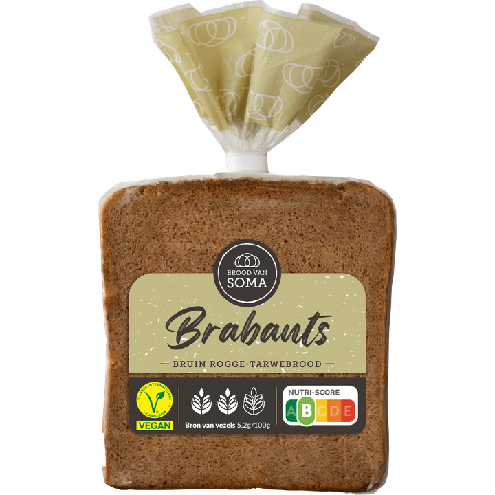 Brood van Soma Brabants Bruin Rogge-Tarwebrood 400 g