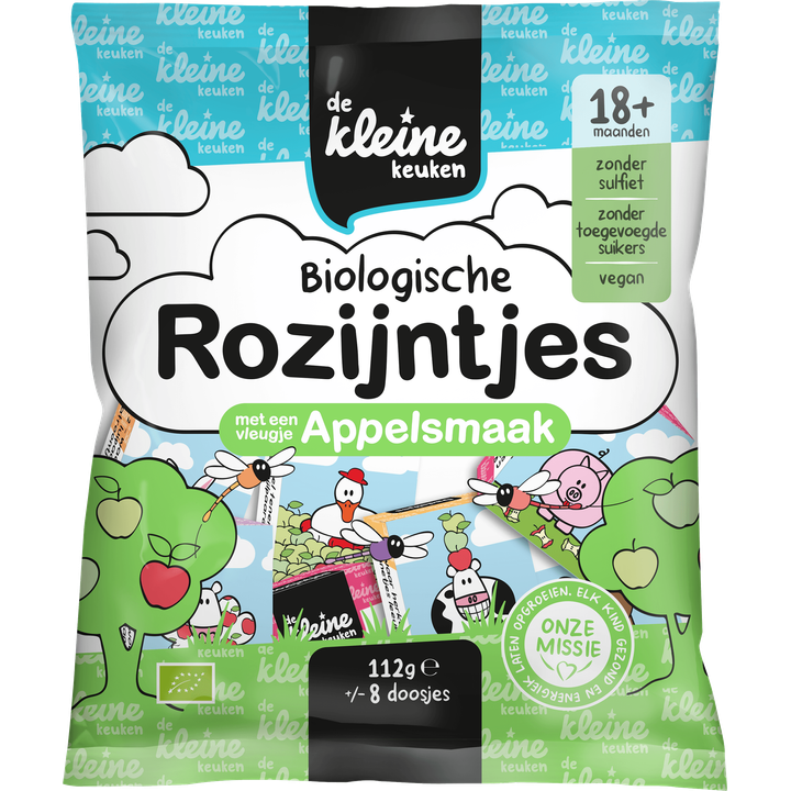Biologische Rozijntjes met een Vleugje Appelsmaak 18+ Maanden