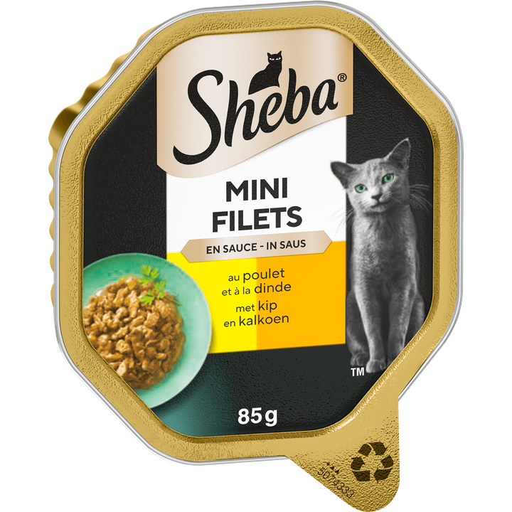 Sheba Nature's Collection in Sauce, kattenvoer met zalm en erwten, 85 g, 22 kommen