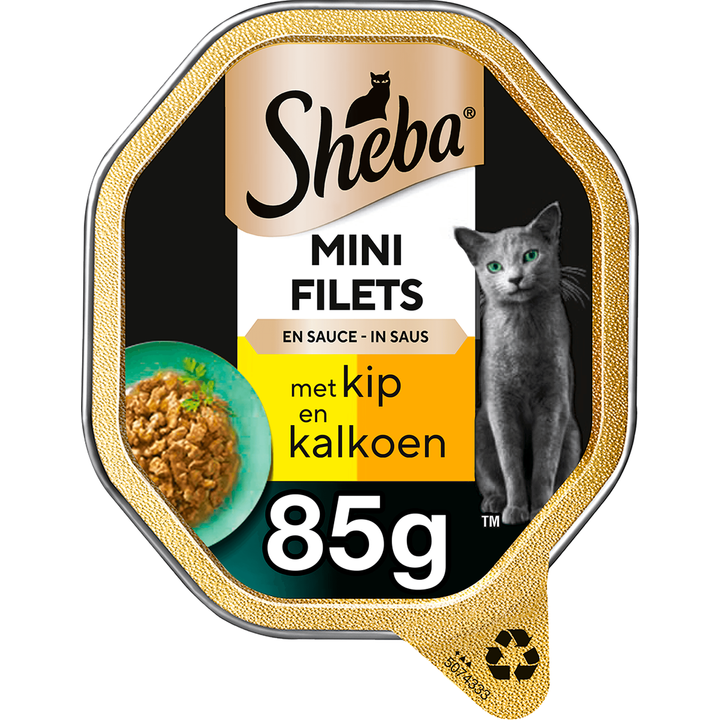 Sheba Mini Filets in Saus met Kip & Kalkoen 85 g